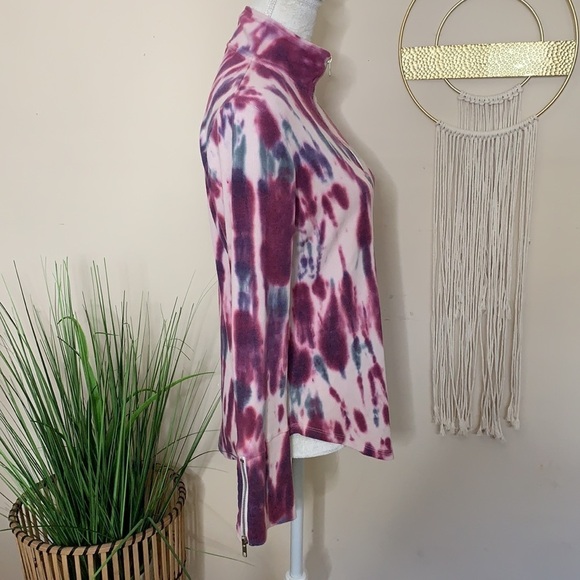 nwt // chaser tie dye ribbed quarter zip pullover - Picture 4 of 12